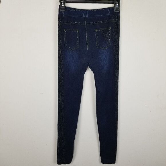 Soho Girls Cotton Blend "Faux" Denim Jean Leggings - Picture 2 of 9